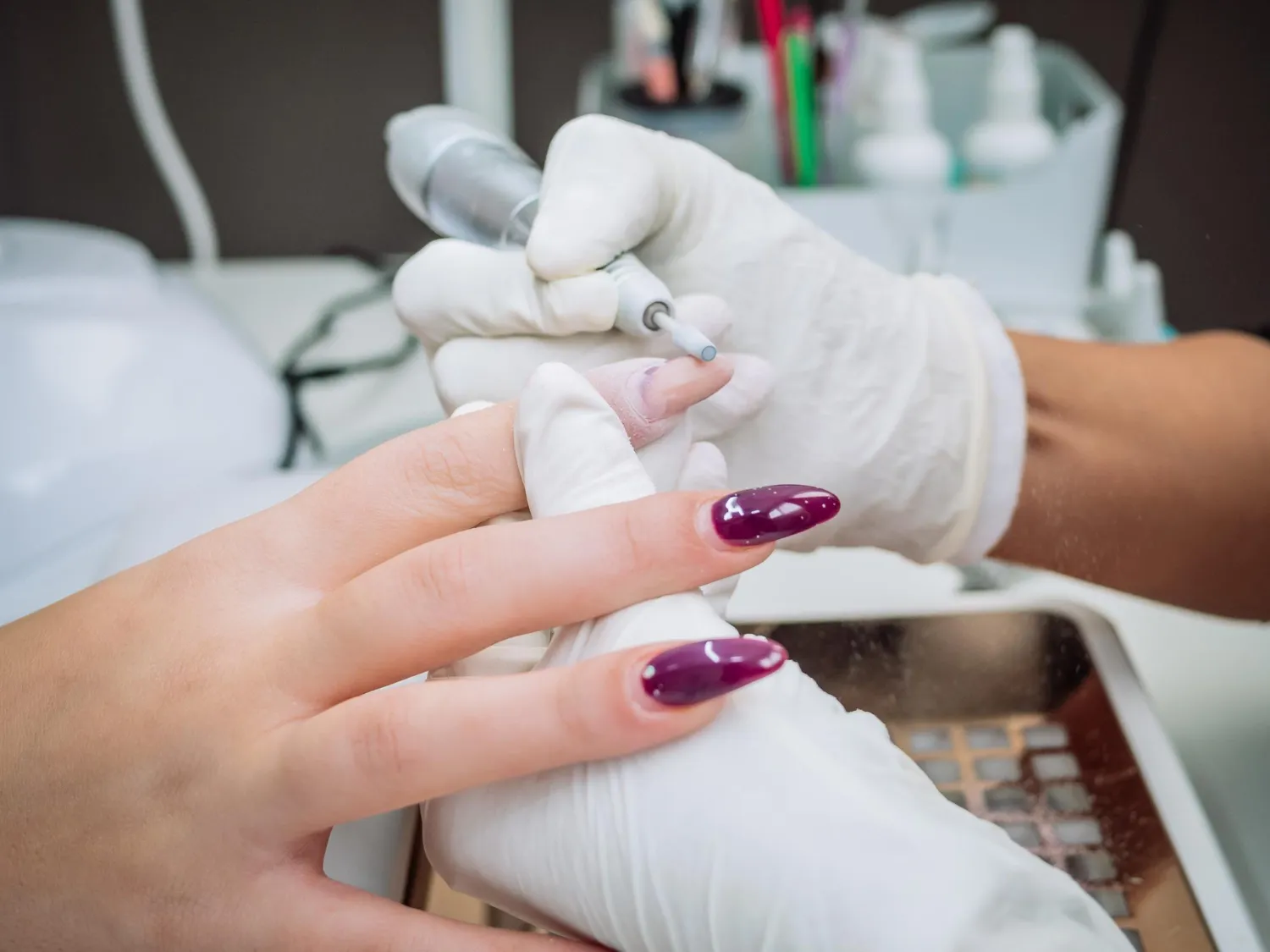 Acrylic extensions and nail polish in Dubai