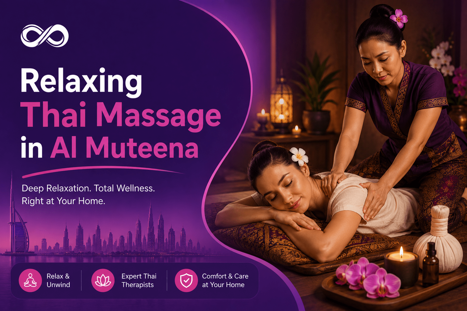 Relaxing Thai massage in Al Muteena Dubai with a professional therapist