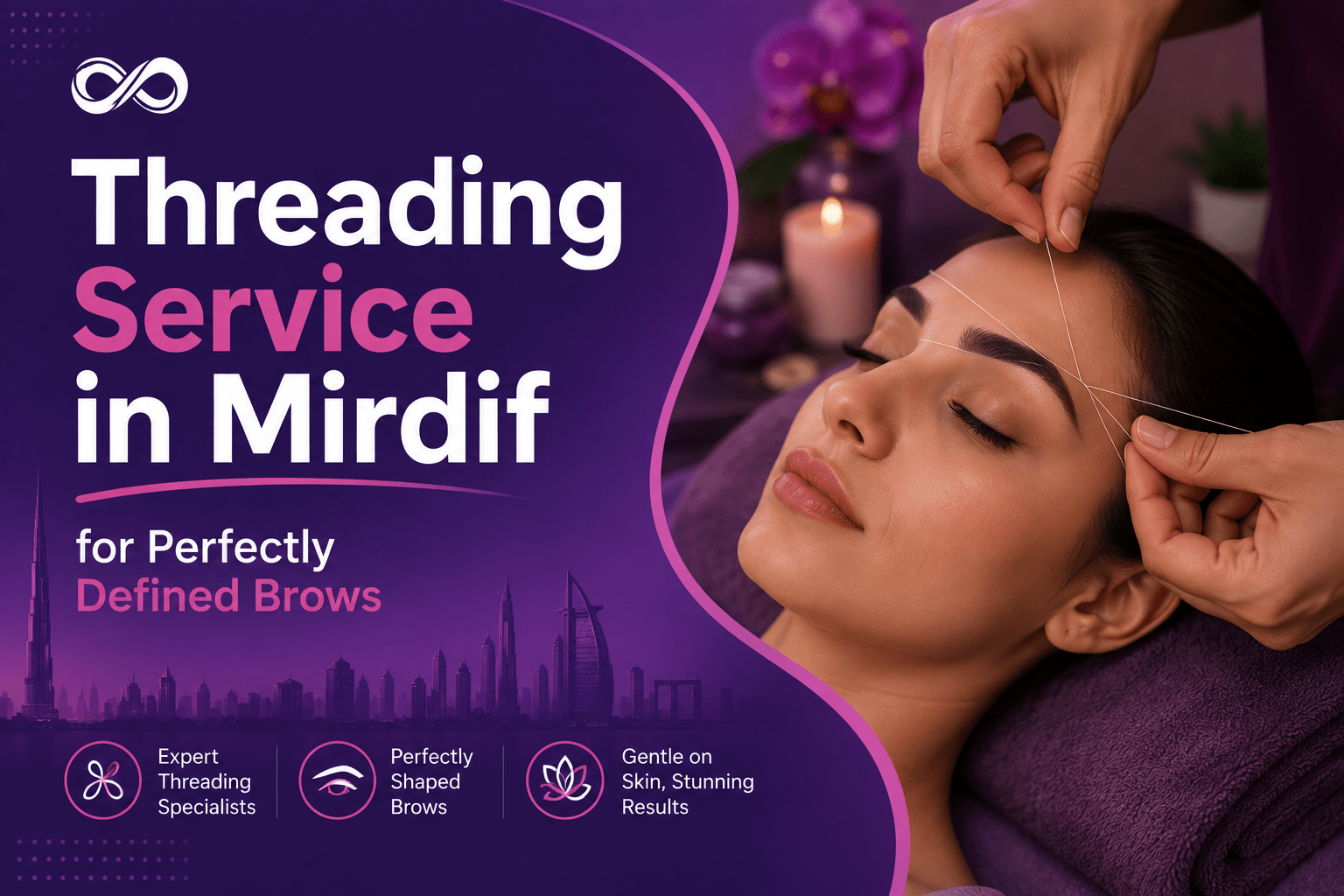 Threading service in Mirdif for perfectly defined brows