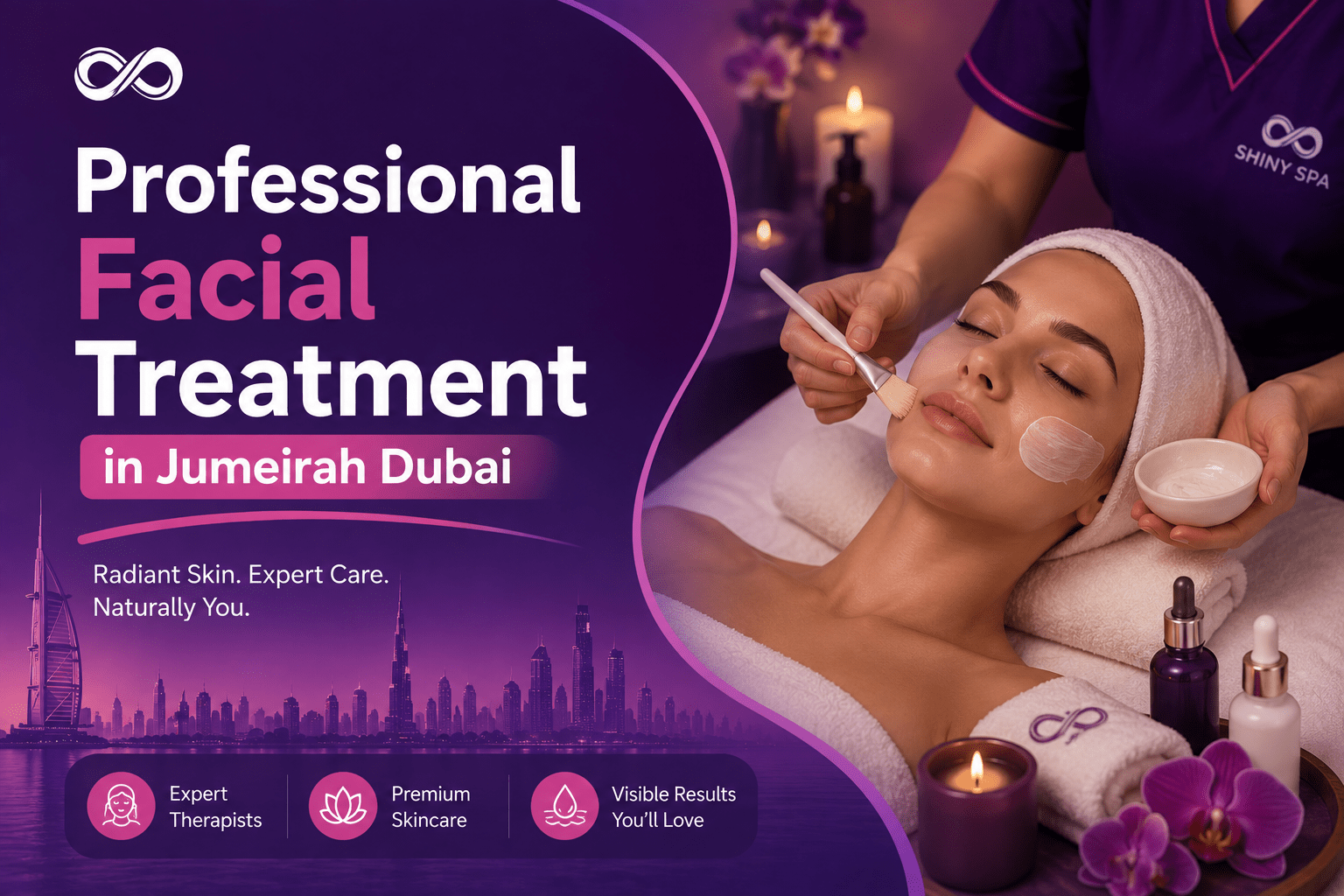 Professional facial treatment in Jumeirah Dubai with expert skincare therapist