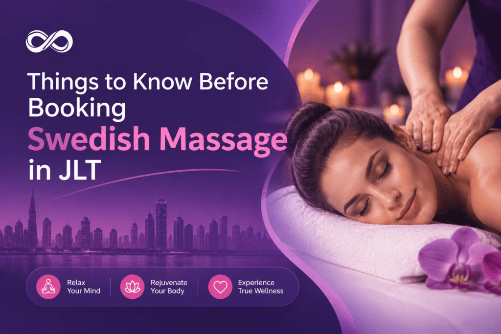 Professional home Swedish massage session in a luxury JLT apartment, provided by a premium therapist from Shiny Spa.