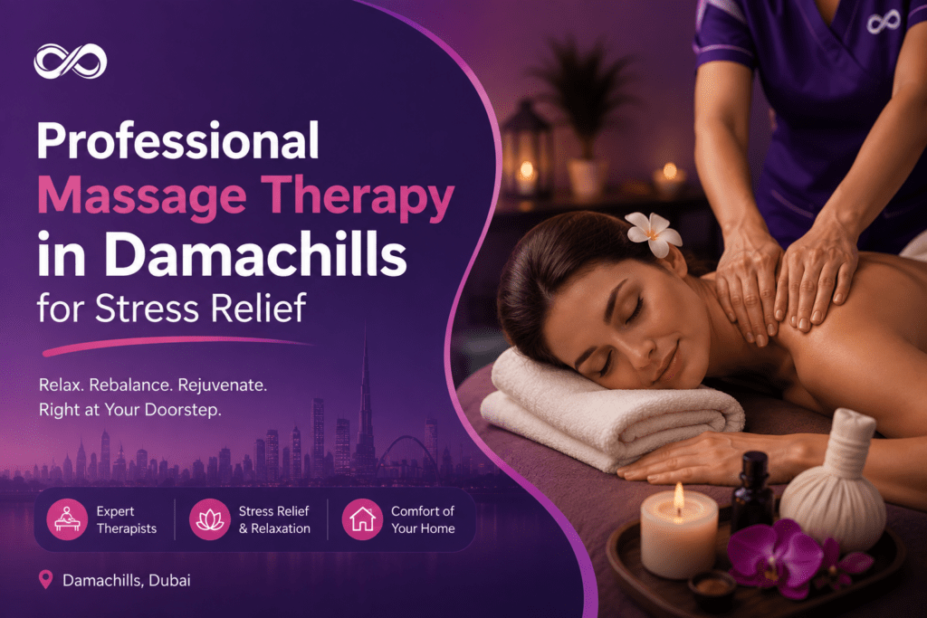 Professional massage therapy in Damac Hills for stress relief