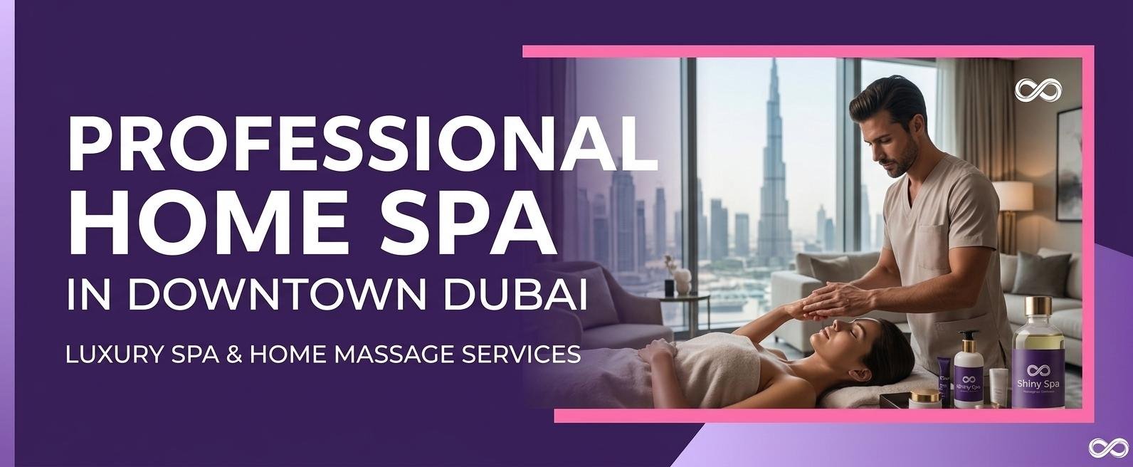 Professional home spa treatment in Downtown Dubai with luxury skyline view - Shiny Spa